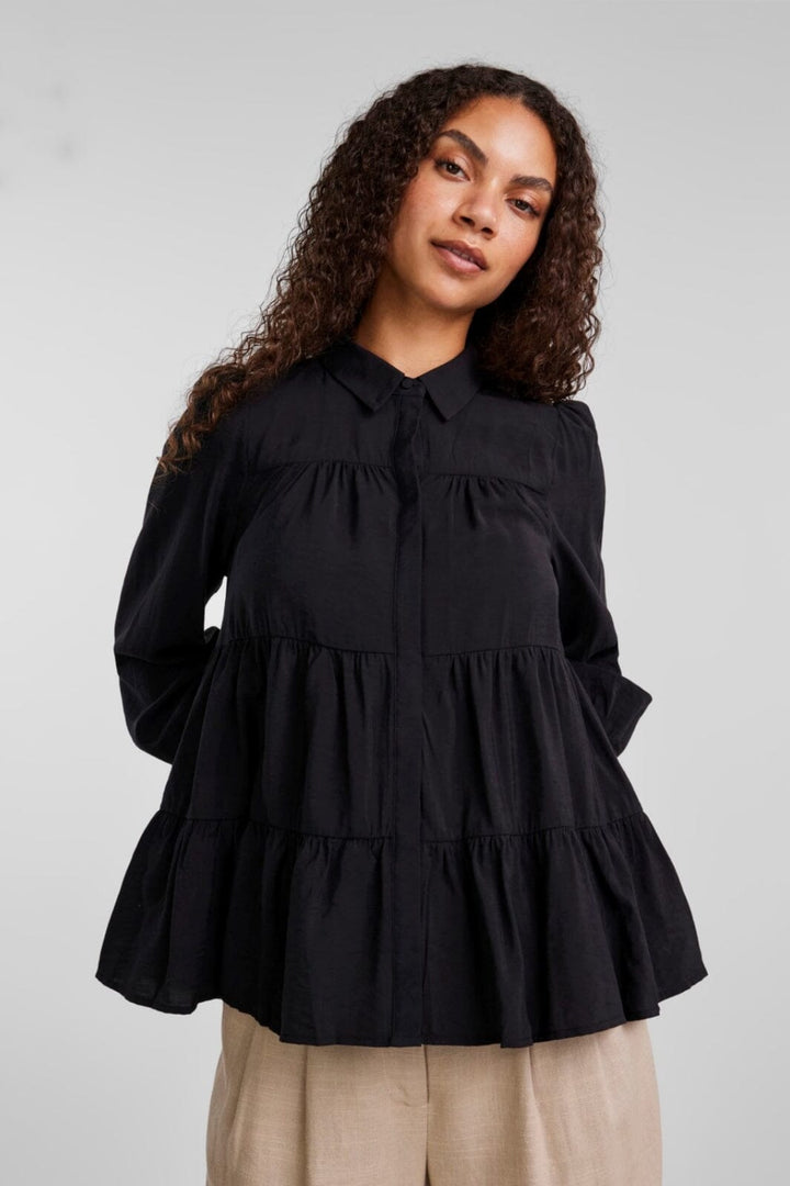 Y.A.S - YasPala Ls Shirt S. - Black Bluser 