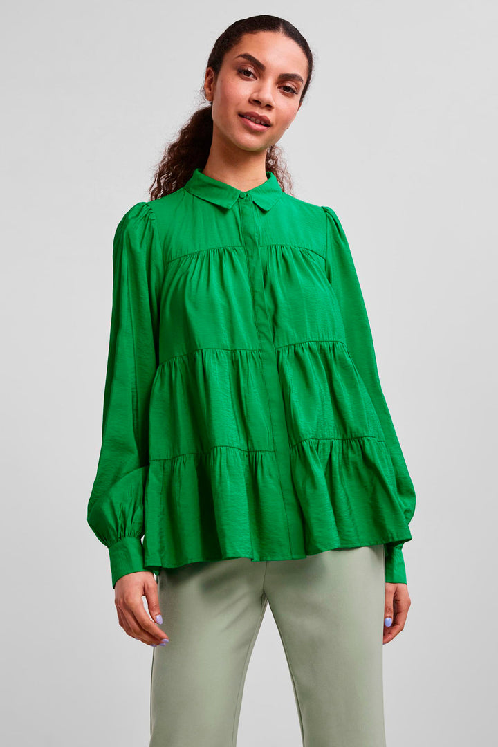 Y.A.S - Yaspala Ls Shirt S. - Fern Green Bluser 