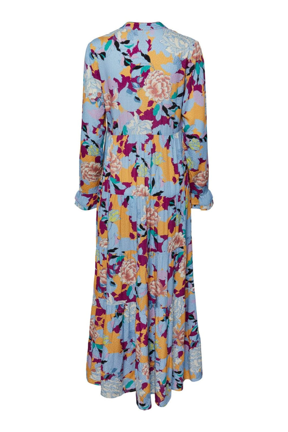 Y.A.S - Yaspivoine Ls Ankle Dress S. - Warm Apricot Pivoine print Kjoler 