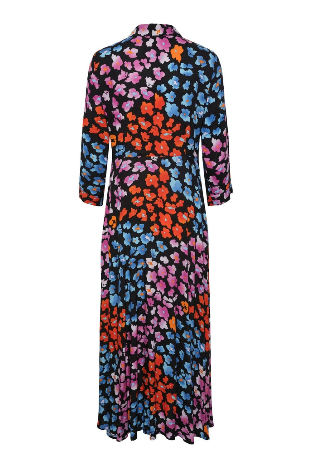 Y.A.S - Yassavanna Long Shirt Dress - 190939-1044099 Black Flower Print Kjoler 