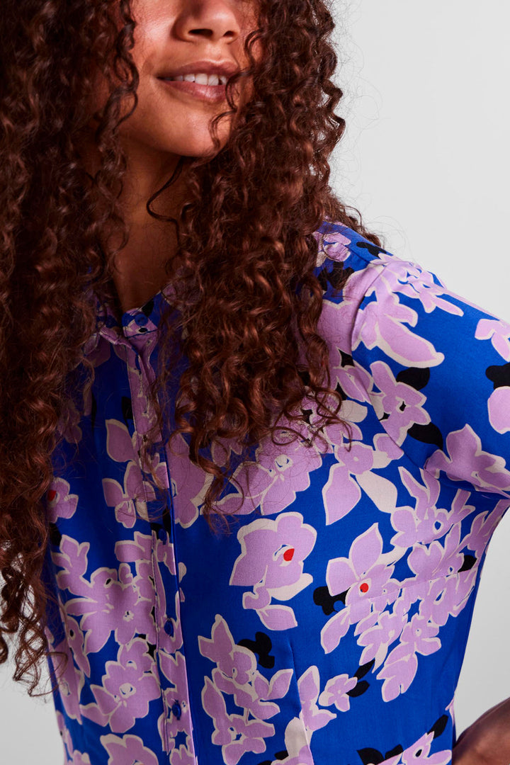 Y.A.S - Yassavanna Long Shirt Dress S. - Dazzling Blue - Dala Print Kjoler 