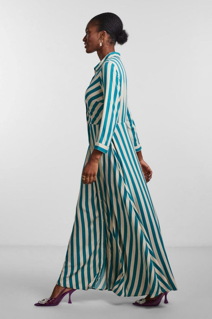 Y.A.S - Yassavanna Long Shirt Dress S. - Deep Lake CEMENT Kjoler 