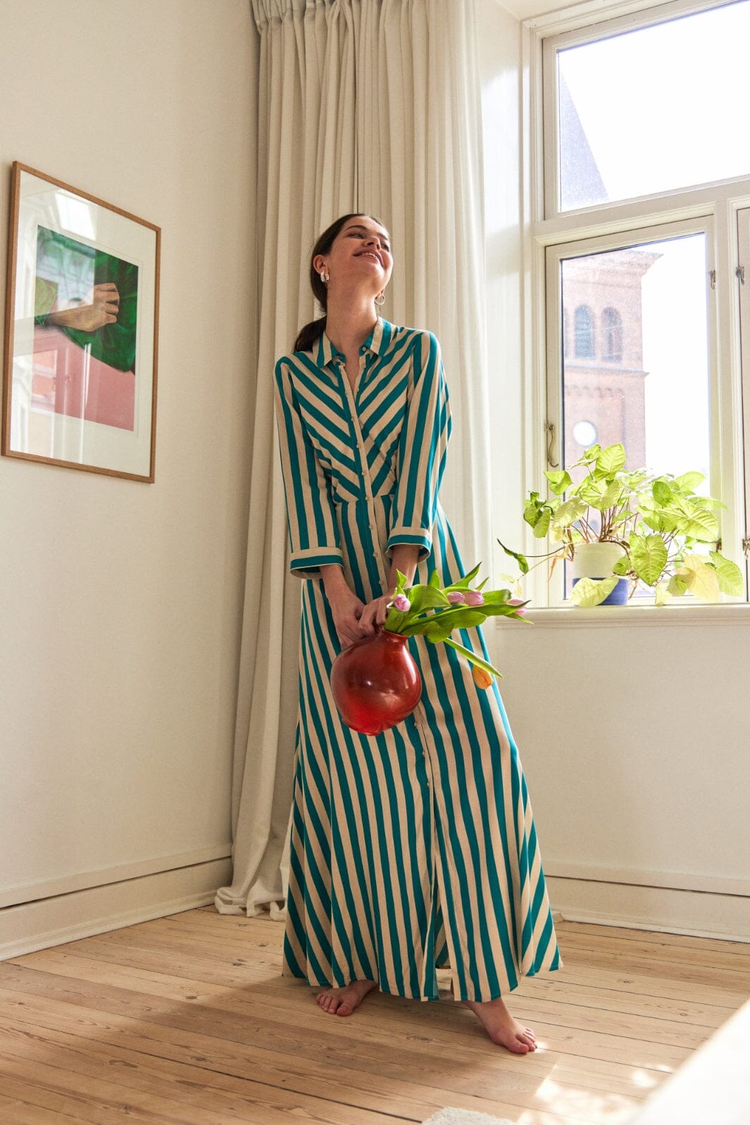 Y.A.S - Yassavanna Long Shirt Dress S. - Deep Lake CEMENT Kjoler 