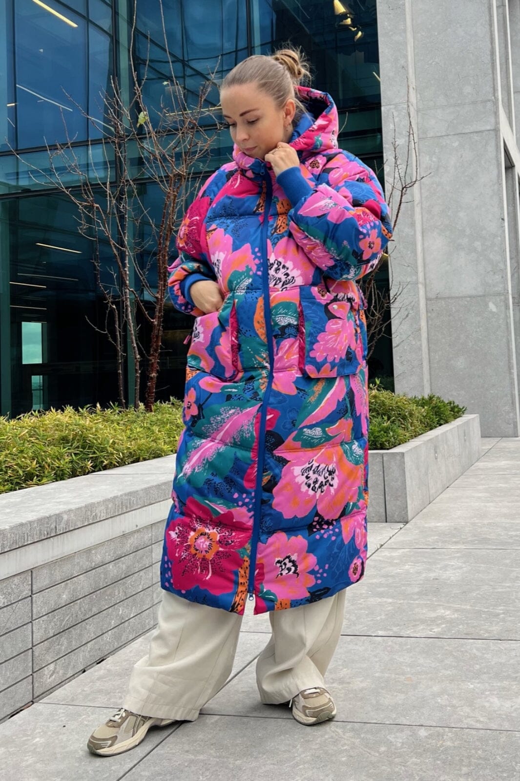 Y.A.S - Yassimilly Padded Coat S. - Blue Iolite Milana print Jakker 