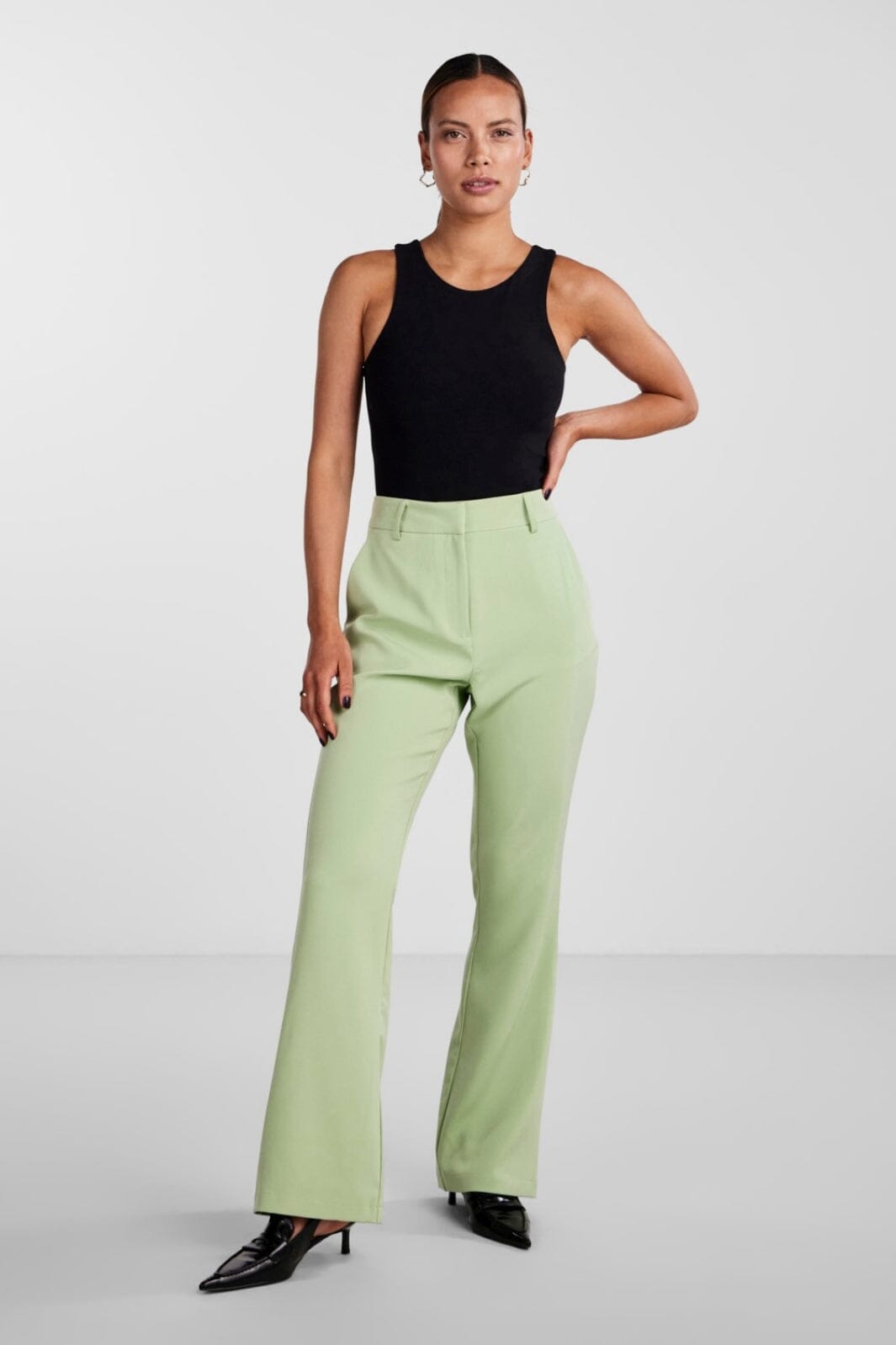 Y.A.S - Yasvala Flared Pant Show - Quiet Green Bukser 